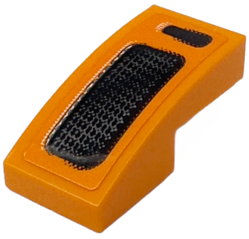 Slope, Curved 2 x 1 x 2/3 with Black and Silver Air Intake Grilles Pattern Model Left Side (Sticker) - Set 76918