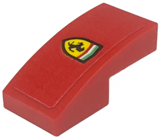 Slope, Curved 2 x 1 x 2/3 with Ferrari Logo Pattern Model Left Side (Sticker) - Set 76914