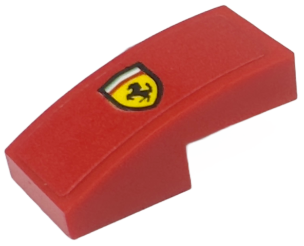 Slope, Curved 2 x 1 x 2/3 with Ferrari Logo Pattern Model Right Side (Sticker) - Set 76914