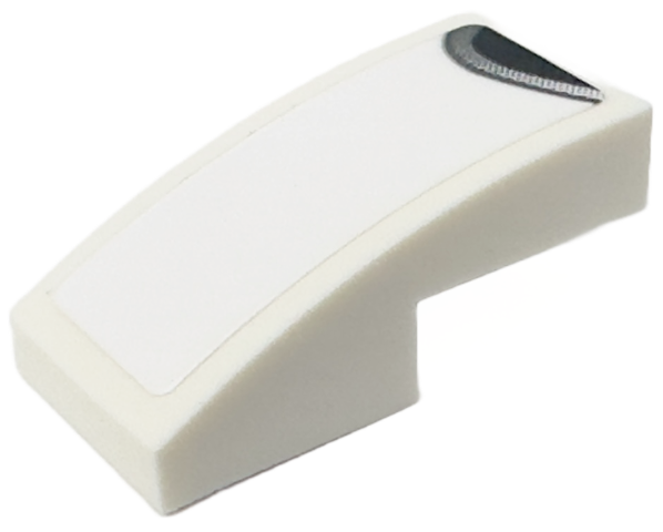 Slope, Curved 2 x 1 x 2/3 with Black End with Silver Stripe Pattern Model Left Side (Sticker) - Set 76916