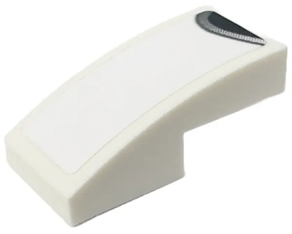 Slope, Curved 2 x 1 x 2/3 with Black End with Silver Stripe Pattern Model Left Side (Sticker) - Set 76916