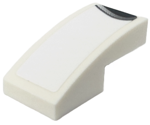 Slope, Curved 2 x 1 x 2/3 with Black End with Silver Stripe Pattern Model Right Side (Sticker) - Set 76916