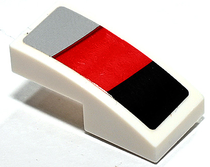 Slope, Curved 2 x 1 x 2/3 with Black, Light Bluish Gray and Black Stripes Pattern Model Left Side (Sticker) - Set 75888