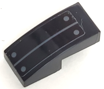 Slope, Curved 2 x 1 x 2/3 with Dark Bluish Gray Line and Rivets Pattern (Sticker) - Set 70916