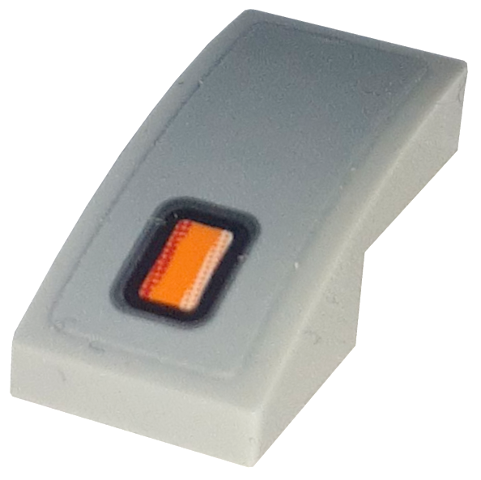 Slope, Curved 2 x 1 x 2/3 with Orange Blinker Light Pattern Model Left Side (Sticker) - Set 76917