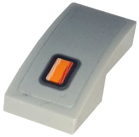 Slope, Curved 2 x 1 x 2/3 with Orange Blinker Light Pattern Model Right Side (Sticker) - Set 76917
