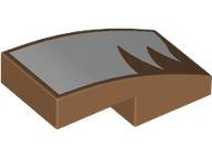 Slope, Curved 2 x 1 x 2/3 with White Fur Pattern Model Left Side