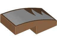 Slope, Curved 2 x 1 x 2/3 with White Fur Pattern Model Right Side