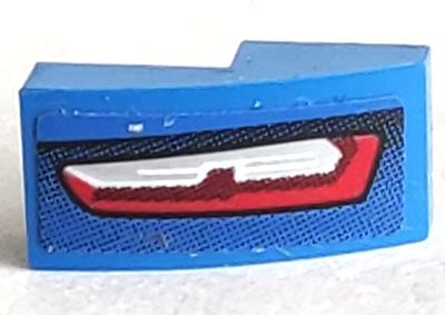 Slope, Curved 2 x 1 x 2/3 with Red and Black Taillight Pattern Model Right Side (Sticker) - Set 75891