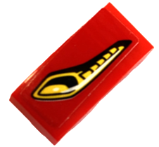 Slope, Curved 2 x 1 x 2/3 with Yellow and Black Headlight Pattern Model Left Side (Sticker) - Set 75886