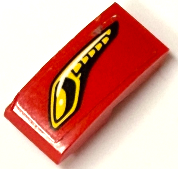 Slope, Curved 2 x 1 x 2/3 with Yellow and Black Headlight Pattern Model Right Side (Sticker) - Set 75886