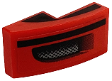 Slope, Curved 2 x 1 x 2/3 with Black Curved Stripe on Both Sides, Stripe and Air Vent with Grille on Top Pattern Model Right Side (Sticker) - Set 76934