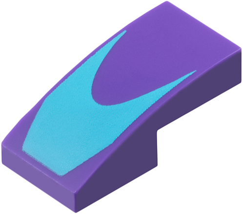 Slope, Curved 2 x 1 x 2/3 with Medium Azure Chevron Pattern