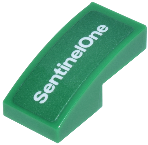 Slope, Curved 2 x 1 x 2/3 with White 'SentinelOne' Pattern Model Right Side (Sticker) - Set 77245