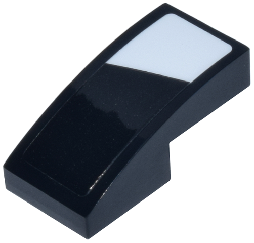 Slope, Curved 2 x 1 x 2/3 with White Angled Panel Pattern Model Left Side (Sticker) - Set 77246