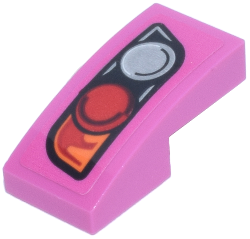 Slope, Curved 2 x 1 x 2/3 with Silver and Red Taillights and Orange Blinker Pattern Model Right Side (Sticker) - Set 77241