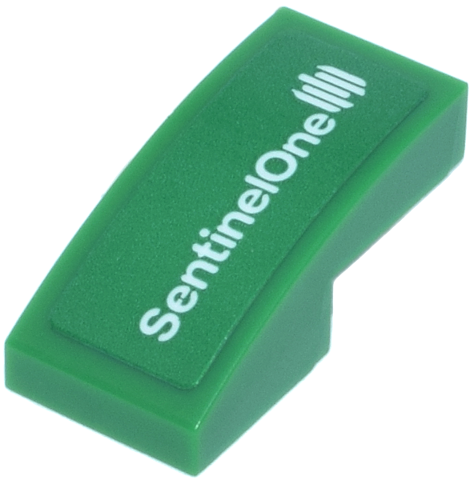 Slope, Curved 2 x 1 x 2/3 with White 'SentinelOne' and Logo Pattern Model Right Side (Sticker) - Set 76925