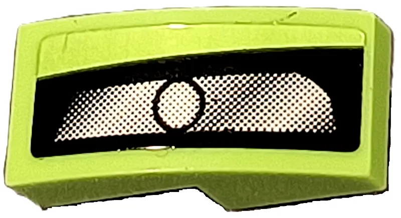 Slope, Curved 2 x 1 x 2/3 with Silver Headlight on Black Background Pattern Model Left Side (Sticker) - Set 42138