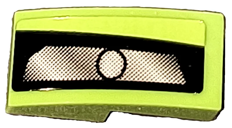 Slope, Curved 2 x 1 x 2/3 with Silver Headlight on Black Background Pattern Model Right Side (Sticker) - Set 42138