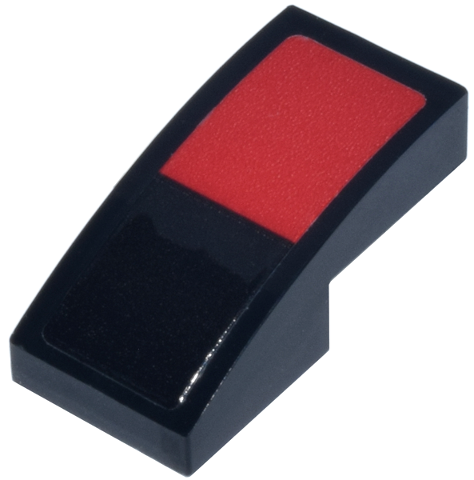 Slope, Curved 2 x 1 x 2/3 with Red Rectangle Panel Pattern (Sticker) - Set 77242