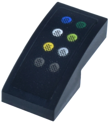 Slope, Curved 2 x 1 x 2/3 with 8 Circle Buttons with Gradient Pattern (Sticker) - Set 76925