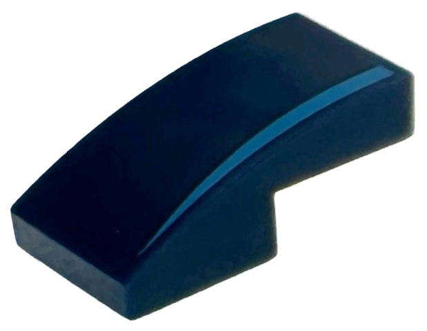Slope, Curved 2 x 1 x 2/3 with Dark Azure Tapered Stripe Pattern Model Right Side