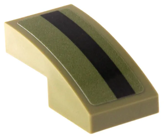 Slope, Curved 2 x 1 x 2/3 with Black Stripe Pattern Model Left Side (Sticker) - Set 76923