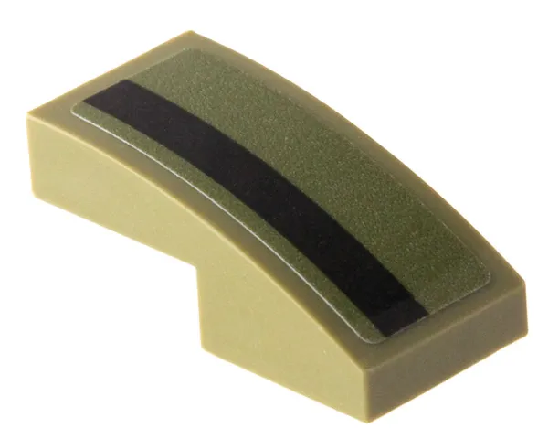 Slope, Curved 2 x 1 x 2/3 with Black Stripe Pattern Model Right Side (Sticker) - Set 76923