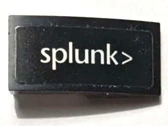 Slope, Curved 2 x 1 with White 'Splunk>' Pattern Model Left Side (Sticker) - Set 76919
