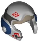 Minifigure, Headgear Helmet SW Rebel with Dark Tan, Dark Silver, and Dark Blue A-wing Pilot Pattern