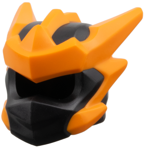 Minifigure, Headgear Helmet with Molded Orange Crests, Barbs, and Knot Pattern