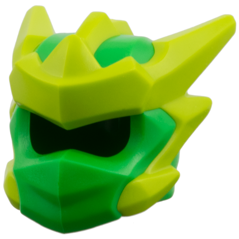 Minifigure, Headgear Helmet with Molded Lime Crests, Barbs, and Knot Pattern