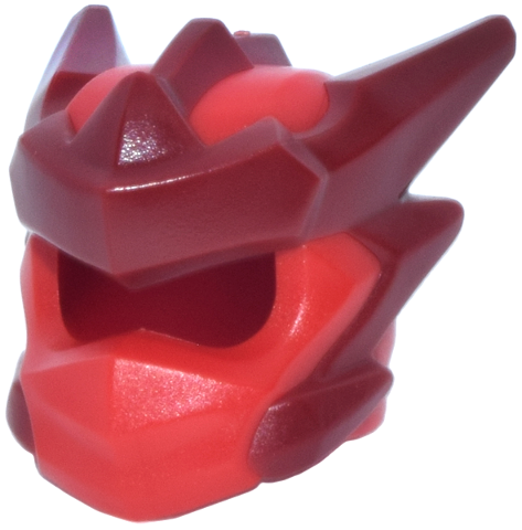 Minifigure, Headgear Helmet with Molded Dark Red Crests, Barbs, and Knot Pattern
