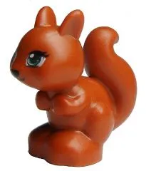 Squirrel, Friends Style with Green Eyes, Black Eyelashes, Nose and Mouth Pattern