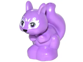 Squirrel, Friends Style with Medium Lavender Eyes, Black Nose and Mouth, White Eye Patches and Face Decorations Pattern (Elves Mr. Spry)