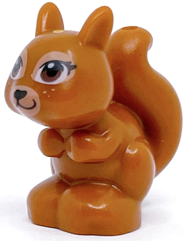 Squirrel, Friends Style with Black, Reddish Brown and White Eyes and Black Eyelashes, Nose and Mouth Pattern