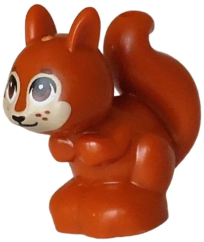 Squirrel, Friends Style with Tan Face, Reddish Brown Eyes and Eyebrows, Black Nose and Mouth, Whiskers Pattern
