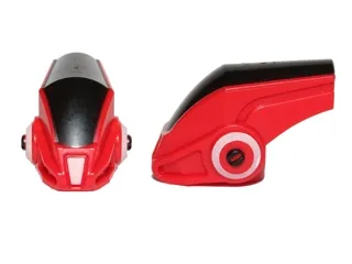 Minifigure, Head, Modified Galaxy Squad Robot, Elongated with Black Top Pattern