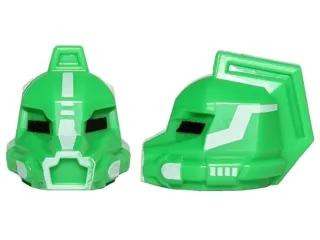 Minifigure, Head, Modified Galaxy Squad Robot with Crest and White Pattern