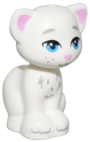 Cat, Friends Style, Sitting with Dark Azure Eyes, Bright Pink Inner Ears and Nose, Dark Bluish Gray Eyebrows, Whiskers and Fur Pattern (Bella)