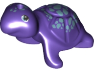 Turtle, Friends Style with Metallic Light Blue Eyes and Spots Pattern