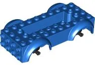 Vehicle, Base 5 x 10 x 2 1/2 with Mudguards and 2 x 6 Recessed Center with 3 Holes with Black Wheels Holders Attached