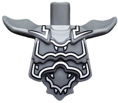 Torso, Modified Short with Armor Breastplate with Shoulder Ridges and Silver Decoration Pattern