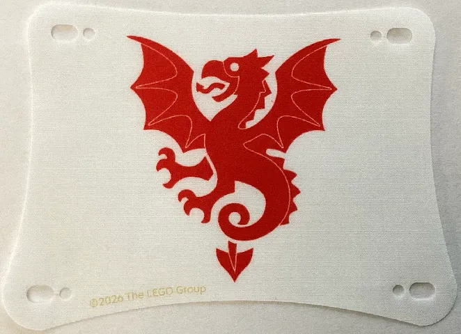 Cloth Sail 12 x 8 1/2 with Red Dragon Pattern