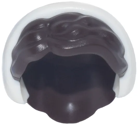 Minifigure, Hair Combo, Hair with Hat, Side Part and Bun with Molded White Servant's Cap with Folded Brim Pattern