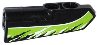 Technic, Panel Fairing #21 Very Small Smooth, Side B with Black and White Splatters on Lime Background Pattern (Sticker) - Set 42021