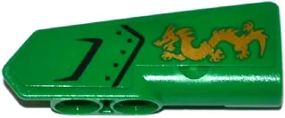 Technic, Panel Fairing #21 Very Small Smooth, Side B with Air Intake and Gold Dragon Pattern (Sticker) - Set 70755
