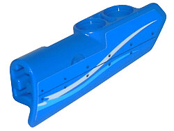 Technic, Panel Fairing #21 Very Small Smooth, Side B with White and Blue Curved Stripes and Rivets Pattern (Sticker) - Set 42025