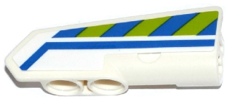 Technic, Panel Fairing #21 Very Small Smooth, Side B with Blue Line and Blue and Lime Danger Stripes Pattern (Sticker) - Set 42047