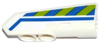 Technic, Panel Fairing #21 Very Small Smooth, Side B with Blue Line and Blue and Lime Danger Stripes Pattern (Sticker) - Set 42047
